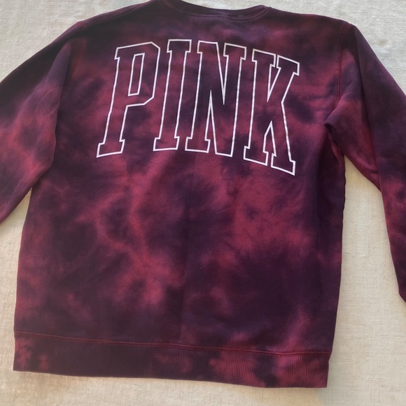 PINK Victorias Secret burgandy tie dye sweater probably shirt size large. - Picture 2 of 9